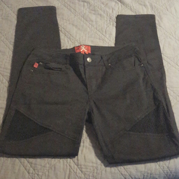 Royal Bones Denim - Black Skinny Jeans w/mesh